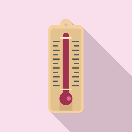 Sauna wood thermometer icon, flat styleのイラスト素材
