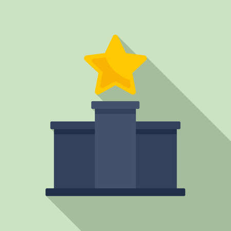 Podium reputation icon, flat styleのイラスト素材