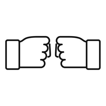 Stop racism hands fist icon, outline styleのイラスト素材