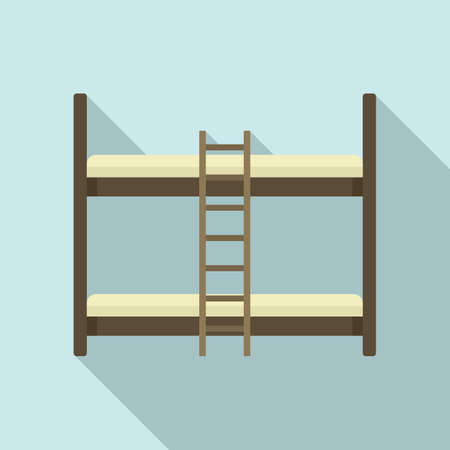 Children bunk bed icon, flat styleのイラスト素材