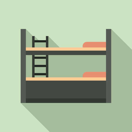Interior bunk bed icon, flat styleのイラスト素材