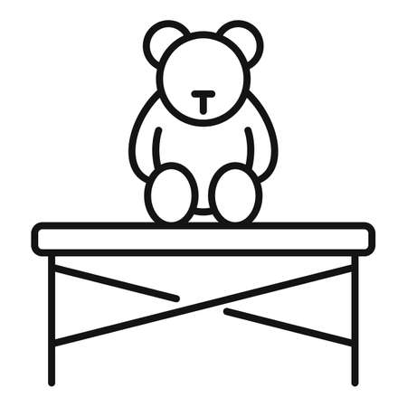 Childrens room teddy bear icon, outline styleのイラスト素材