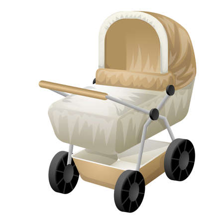 Textile pram baby icon, cartoon styleのイラスト素材