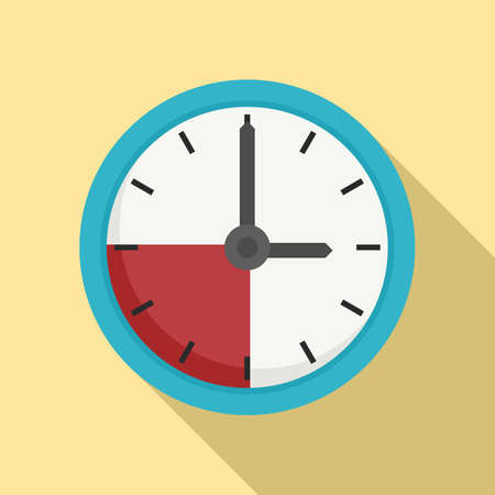 Deadline time clock icon, flat styleのイラスト素材