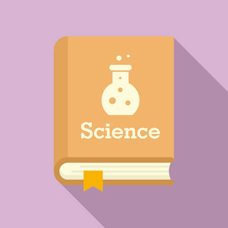 Science book icon, flat styleのイラスト素材