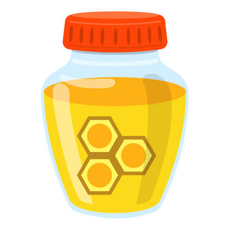 Jar of honey icon, cartoon styleのイラスト素材