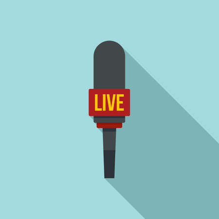 Live fake news icon, flat styleのイラスト素材