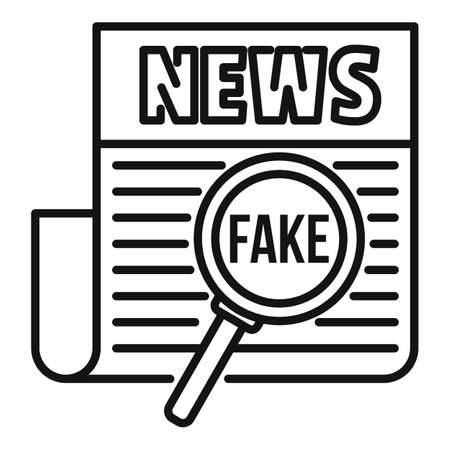 Newspaper fake news icon, outline styleのイラスト素材