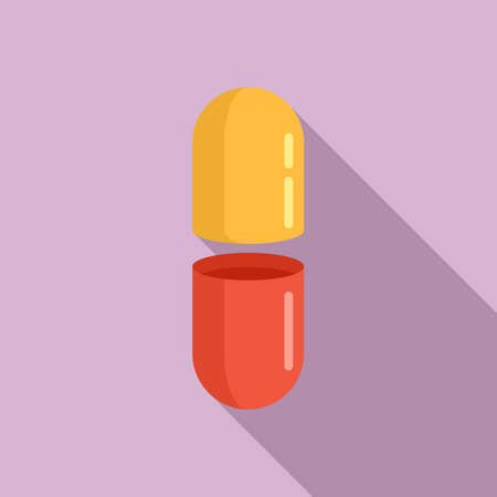 Capsule pill icon, flat styleのイラスト素材