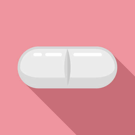 Dose capsule pill icon, flat styleの写真素材