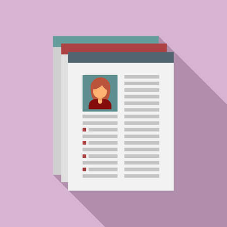 Internship worker cv icon, flat styleのイラスト素材