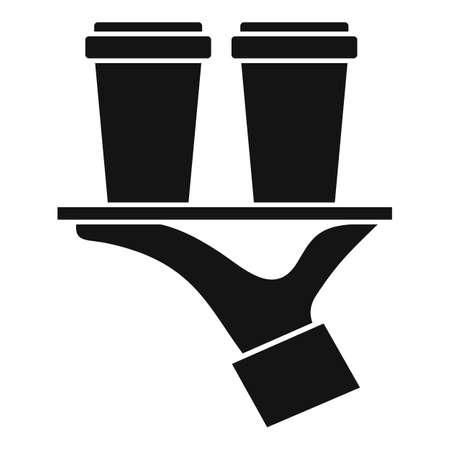 Internship coffee cup tray icon, simple styleのイラスト素材
