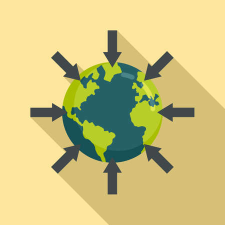 Earth gravity icon, flat styleのイラスト素材