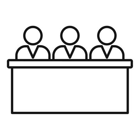 Teacher group business training icon, outline styleのイラスト素材