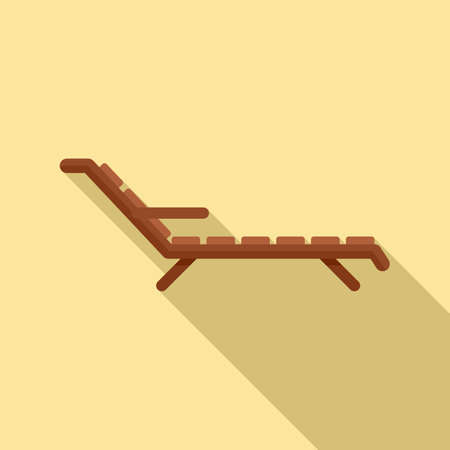 Cruise beach chair icon, flat styleのイラスト素材