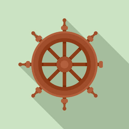 Cruise steering wheel icon, flat styleのイラスト素材