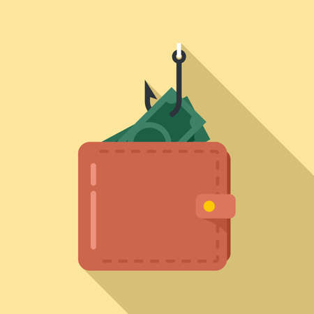 Digital wallet fraud icon, flat styleのイラスト素材
