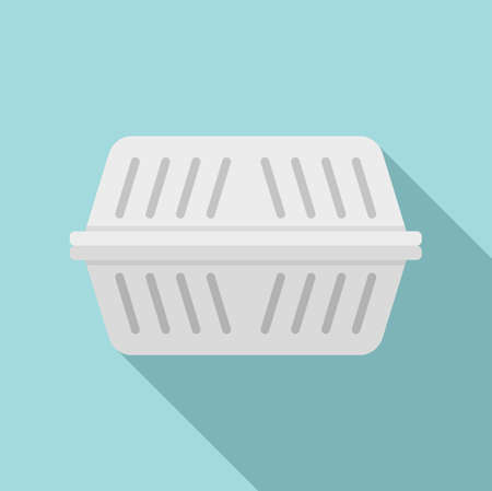 Storage plastic box icon, flat styleのイラスト素材