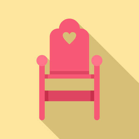 Wood feeding chair icon, flat styleのイラスト素材