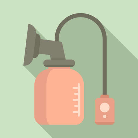 Automatic breast pump icon, flat styleのイラスト素材