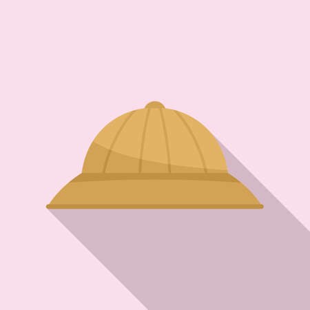 Safari hunting big hat icon, flat styleのイラスト素材