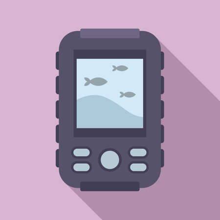Float echo sounder icon, flat styleのイラスト素材