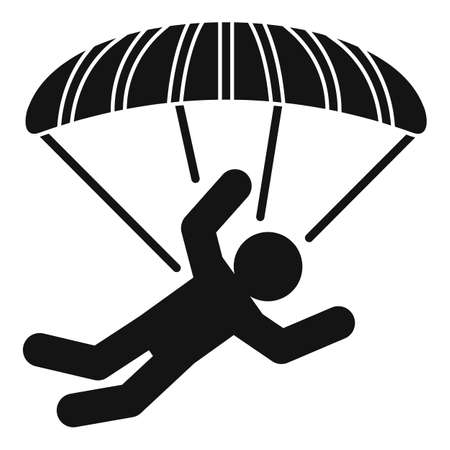 Parachute skydiver icon, simple styleの写真素材