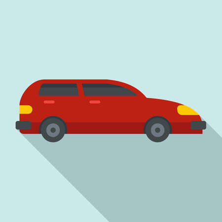 Red car icon, flat styleの写真素材