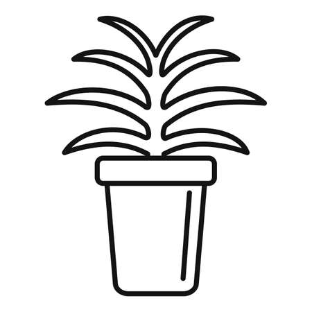 Flower succulent pot icon, outline styleの写真素材