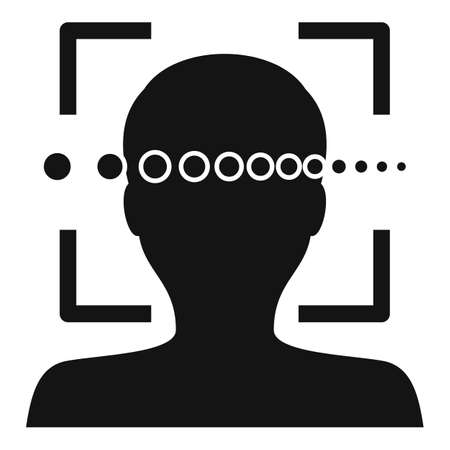 Loading face recognition icon, simple styleの写真素材