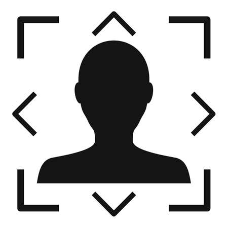 Modern face recognition icon, simple styleの写真素材