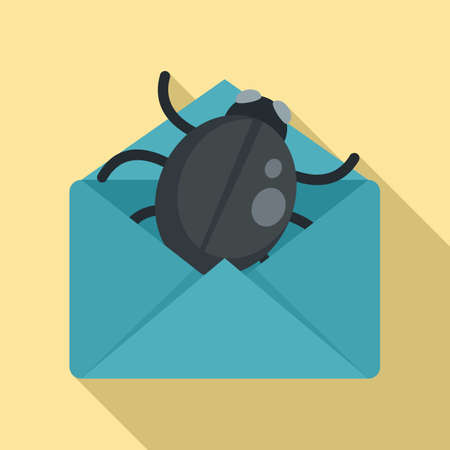 Mail bug icon, flat style