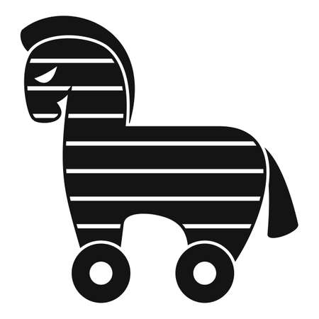 Computer trojan horse icon, simple styleの写真素材