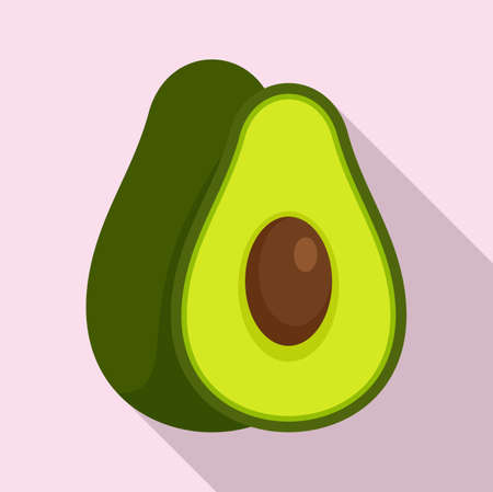 Avocado fruit icon, flat styleの写真素材