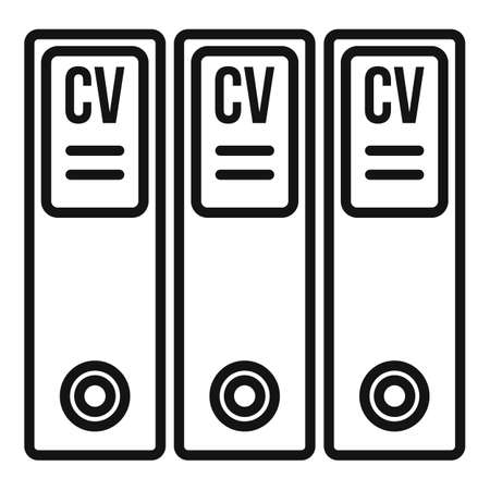 Cv folders icon, outline styleのイラスト素材