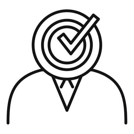 Approved office workker icon, outline styleのイラスト素材