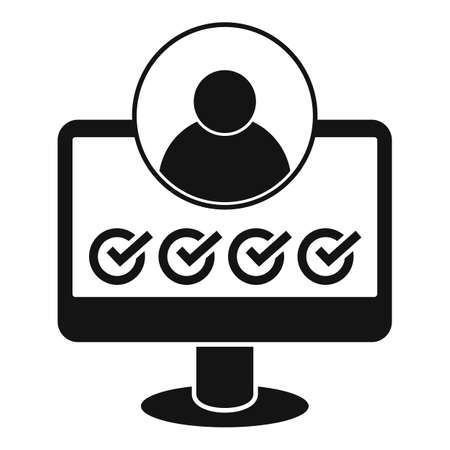 Recruiter online icon, simple styleのイラスト素材