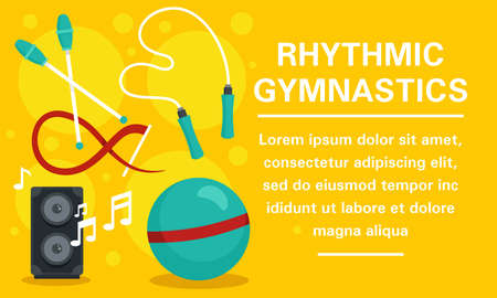 Modern rhythmic gymnastics concept banner, flat styleの写真素材