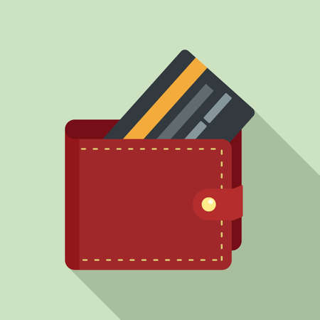 Leather wallet icon, flat styleの写真素材