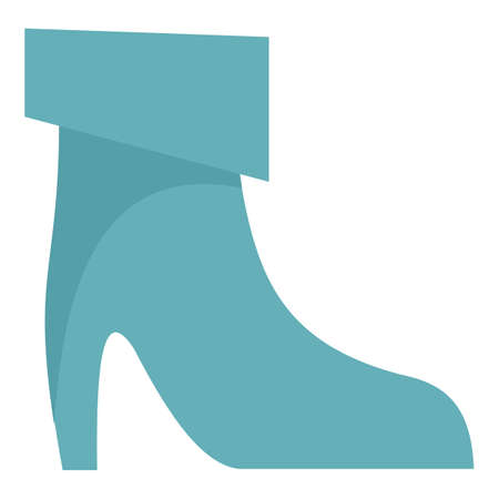 Blue leather shoe icon, flat styleの写真素材