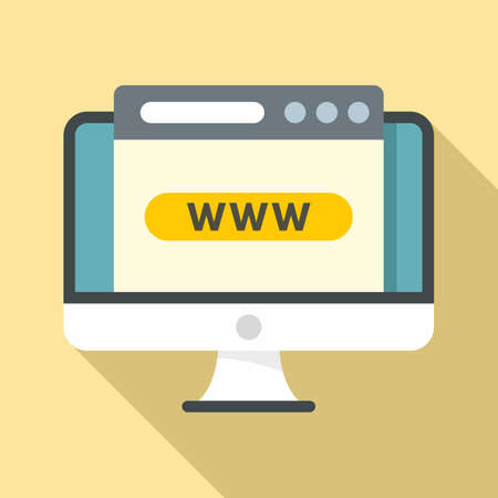 Computer domain icon, flat styleの写真素材