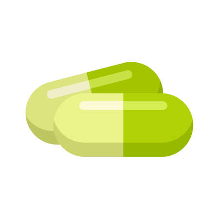 Marijuana drug pill icon, flat styleの写真素材