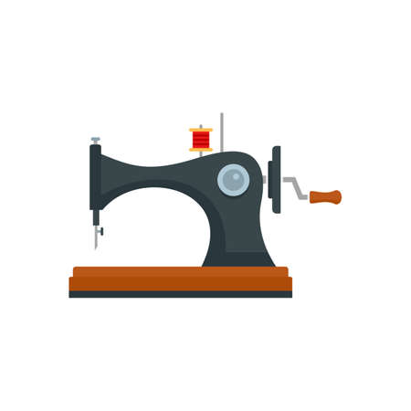 Vintage sew machine icon, flat styleの写真素材