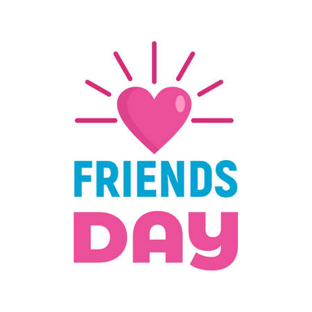 Sunny heart friends day logo, flat styleの写真素材