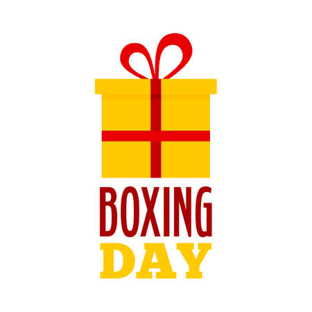Gift boxing day icon set, flat styleの写真素材