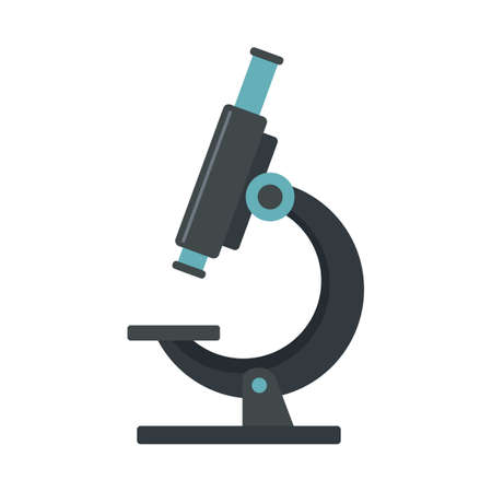 Laboratory microscope icon, flat styleの写真素材