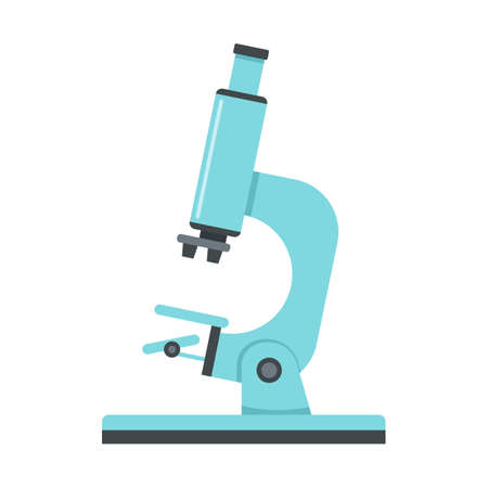 Experiment microscope icon, flat styleの写真素材