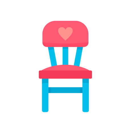 Cute kid chair icon, flat styleの写真素材