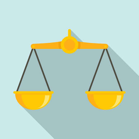 Judge balance icon, flat styleの写真素材