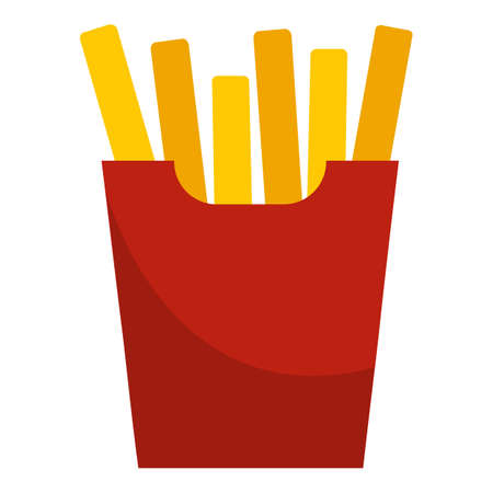 Fried potato icon, flat styleの写真素材